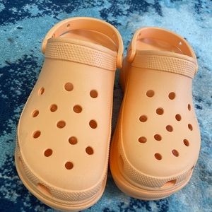 Women’s Orange Platform Crocs Size 10